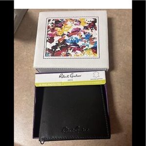 Robert Graham Patras RFID Protected Magnet Genuine Leather Wallet Black MSRP $88